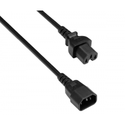 Warm appliance cable C14 to C15, 1mm², H05V2V2F3G 1mm², extension, 1.5m, Red