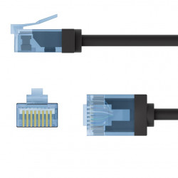 Ultra-Flexible CAT 6A Patch Cable, Slim, U/UTP, black (0.5m)