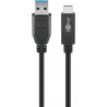 USB-C™ cable (USB 3.1 generation 2, 3A), black USB male (type A)  USB-C™ male