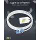 Ultra-Flexible CAT 6A Patch Cable, Slim, U/UTP, white (7.5m)