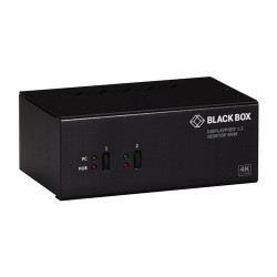 BlackBox KVM Switch - Dual-Monitor, DisplayPort 1.2, 4K 60Hz, USB 3.0 Hub, Audio