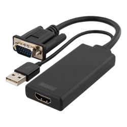 VGA till HDMI adapter (ljud via USB)