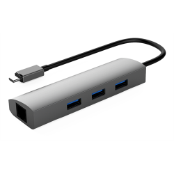 Winstar 3-port USB Hubb med Ethernetport