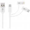 3 i 1 USB-kabel med micro-USB, Lightning och USB-C