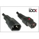 IEC Lock Låsbar anslutningskabel C14-C13 2m