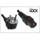 Power cord Europe CEE 7/7 to C13, locking, 2m