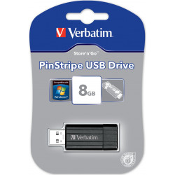 Verbatim 8GB PinStripe USB Flash Drive - Black