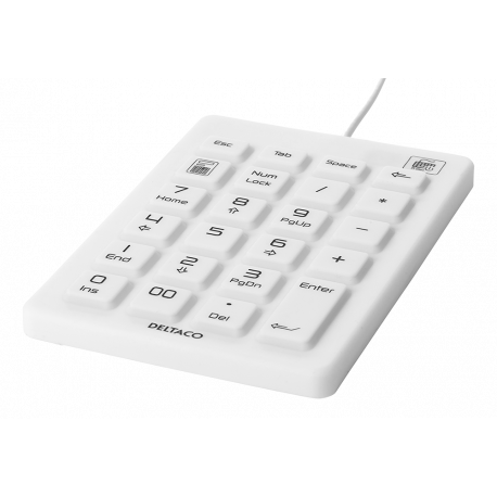 Numeriskt tangentbord i silikon (Vit, IP68)