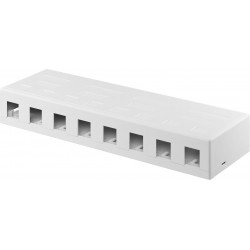 Keystone empty housing 8 port with easy snap-in assembly