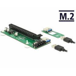 Delock Riser Card M.2 Key B+M to PCI Express x16 with 30 cm USB cable