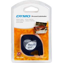 DYMO LetraTag Plasttejp Metallic Silver (12 mm x 4 m)