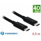 Delock Thunderbolt™ 3 (40 Gb/s) USB-C™ cable male to male passive 0.5m 5 A black