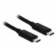 Delock Thunderbolt™ 3 (40 Gb/s) USB-C™ cable male to male passive 0.5m 5 A black