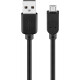 USB 2.0 Hi-Speed cable, black USB 2.0 male (type A)  USB 2.0 micro male (type B)