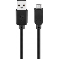 USB 2.0 Hi-Speed cable, black USB 2.0 male (type A)  USB 2.0 micro male (type B)