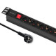 Qoltec Power strip for RACK 1U (16A , PDU, 8xSCHUKO, 2m)