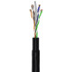 CAT 6 Outdoor-patch cable, U/UTP, black CCA copper material mixture for SOHO application, PE-outer jacket