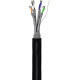 CAT 6 outdoor network cable, S/FTP (PiMF), Black copper-clad aluminium wire (CCA), AWG 23/1 (solid), polyethylene cable sheat