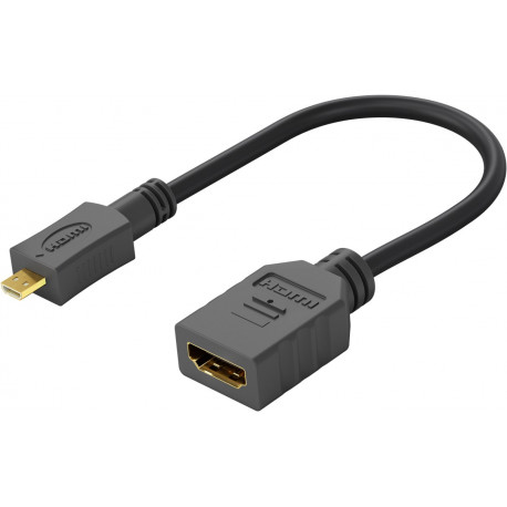 Micro HDMI to HDMI-adapter (male type D to female type A)