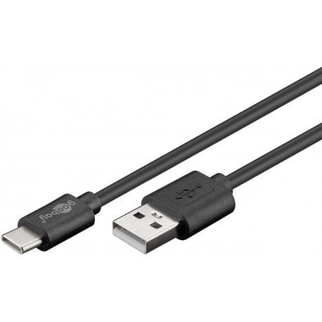 USB 2.0 Cable (USB-C™ to USB A), Black suitable for devices with a USB-C™ connection