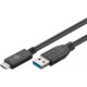USB-C™ cable (USB 3.1 generation 2, 3A), black USB male (type A)  USB-C™ male