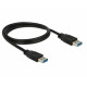 USB 3.0 kabel, A hane till A hane, 1 meter, svart