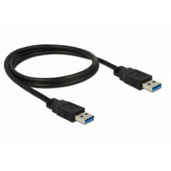 USB 3.0 kabel, A hane till A hane, 1 meter, svart