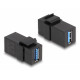 Delock Keystone Module USB 3.0 A female to USB 3.0 A female black