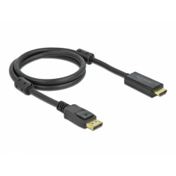 Displayport 1.2 till HDMI-kabel 1m (hane-hane), 4k 60Hz