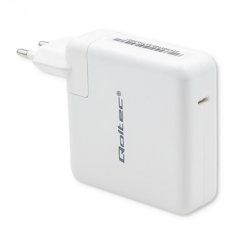 Qoltec USB-C laddare 96W, PD (5-20V), Vit