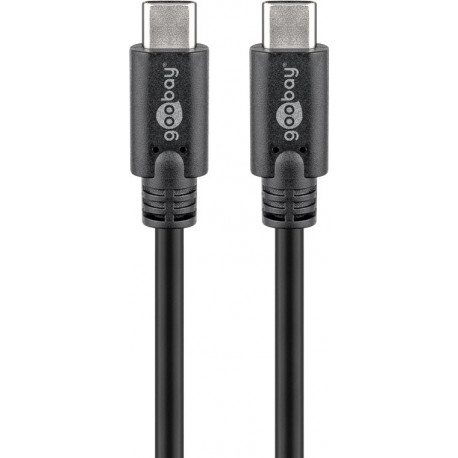 USB-C till USB-C (USB 3.2) (1.0m) (60W), Svart