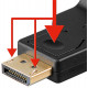 DisplayPort to VGA adapter, 15 cm