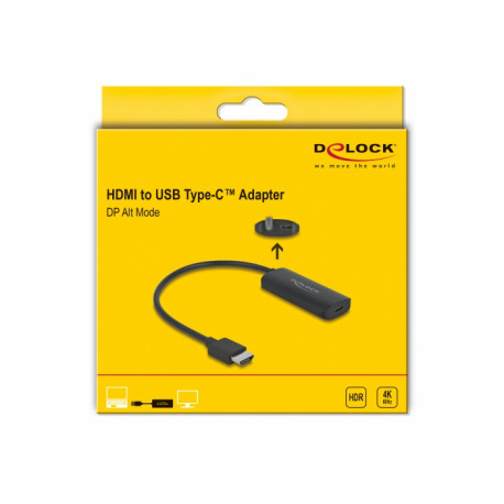 Delock Adapter HDMI-A male to USB Type-C female (DP Alt Mode) 4K 60 Hz