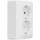 Delta wall socket, 2-way, External, Grounded